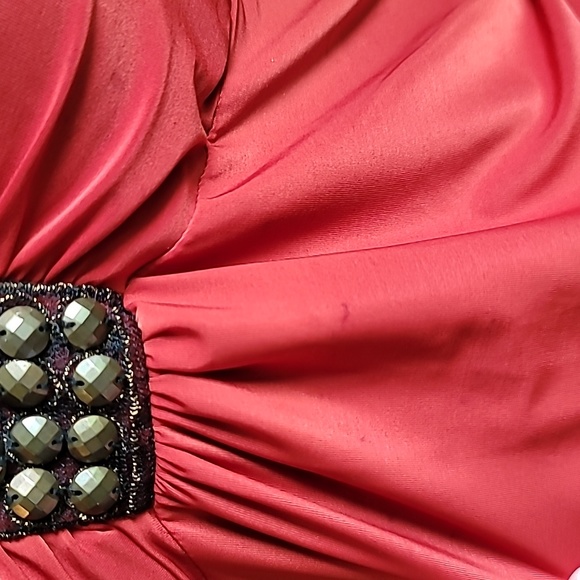 Halter top w ties orange banded hem embellished neckline vintage bohemian - Picture 11 of 12